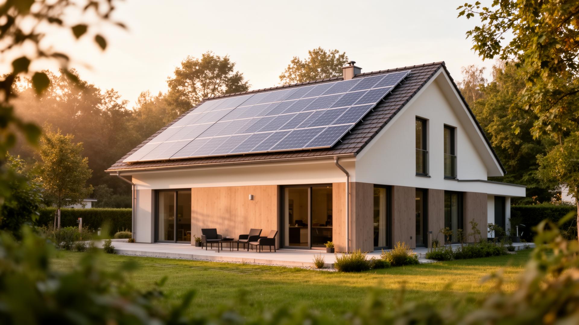 Modernes Effizienzhaus mit Photovoltaikanlage – Energieberatung Braunschweig